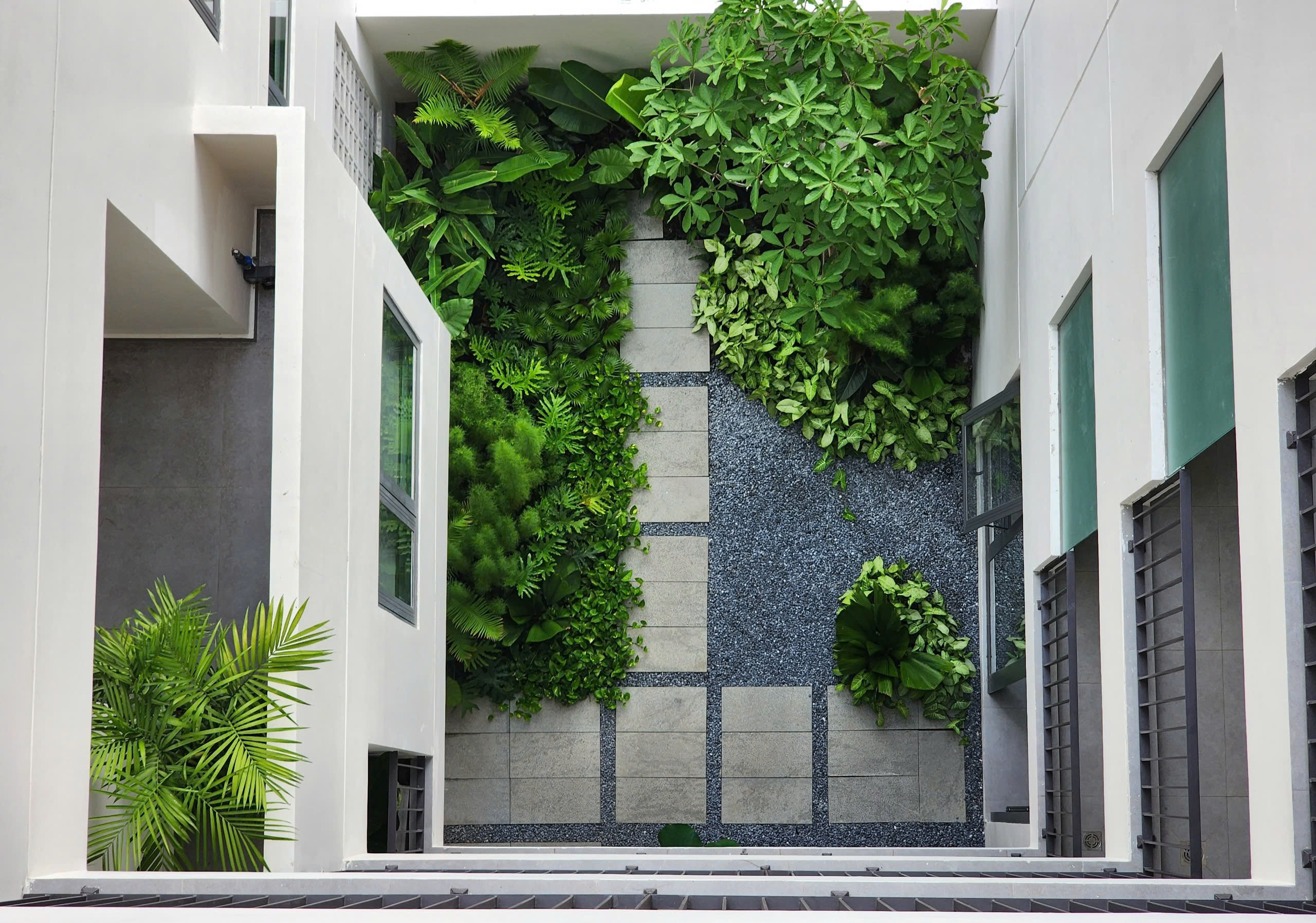 Green courtyard inside Binh Duong